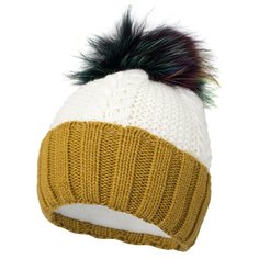 Шапка Fishka размер 54, молочный/горчичный