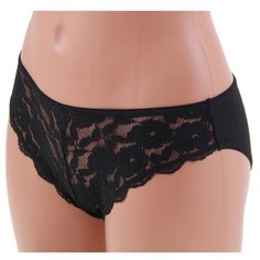 Innamore Трусы Слипы Palma средней посадки с кружевом, размер 1, nero
