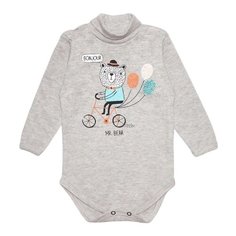 Боди Веселый Малыш размер 80, серый