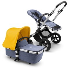 Универсальная коляска Bugaboo Cameleon3 Plus (2 в 1) alu/blue melange/ sunrise yellow, цвет шасси: серебристый