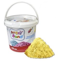 Кинетический песок Angel Sand Базовый, желтый, 0.5 л, пластиковый контейнер