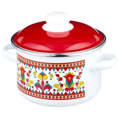 Кастрюля Appetite Карусель 2 л, белый/красный