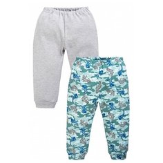 Ползунки Веселый Малыш размер 74, серый / голубой