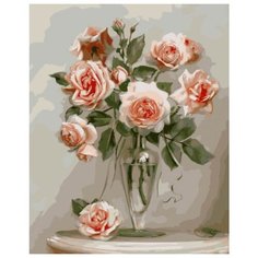 Molly Картина по номерам "Розы в вазе" 40х50 см (KH0087/1)