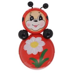 Неваляшка Котовские неваляшки Божья коровка (6С-020) 16 см красный/черный