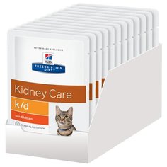 Корм для кошек Hills Prescription Diet при проблемах с почками, с курицей 12шт. х 85 г (кусочки в соусе)