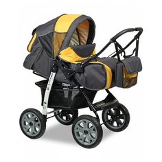 Коляска-трансформер Alis Amelia серый/желтый