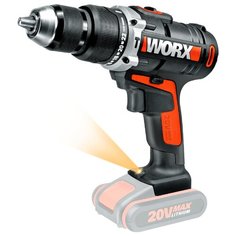Ударная аккумуляторная дрель-шуруповерт Worx WX372.9 0 коробка 50 Н·м черный/оранжевый