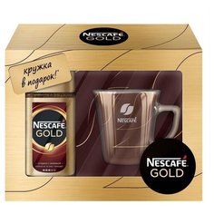 Кофе растворимый Nescafe Gold подарочный набор с кружкой, 95 г