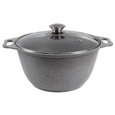 Кастрюля Kukmara Мраморная 24 см 4 л, светлый мрамор