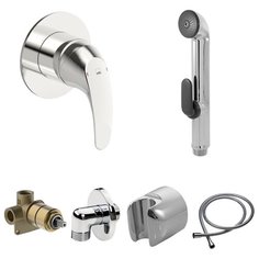 Смеситель для биде Oras Polara Set 1488 однорычажный встраиваемый лейка в комплекте хром