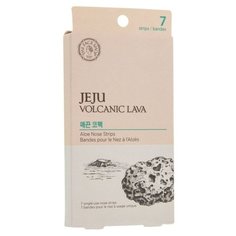 TheFaceShop патчи для носа от черных точек Jeju Volcanic Lava с экстрактом алоэ, 7 шт.