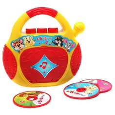 Интерактивная развивающая игрушка Азбукварик CD-плеер. Песенки-чудесенки красный/желтый