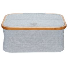 Шкатулка Prym для рукоделия Канва и бамбук 38х26х16 см голубой