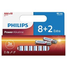 Батарейка Philips Power Alkaline ААА 10 шт блистер