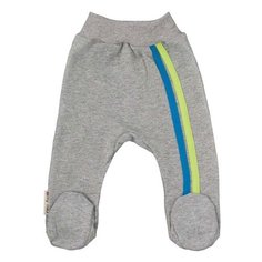 Ползунки lucky child размер 18 (56-62), серый/голубой