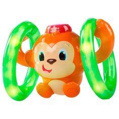 Интерактивная развивающая игрушка Bright Starts Музыкальная обезьянка на кольцах оранжевый/зеленый