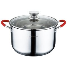 Кастрюля Rainstahl 2106-24RS\CS 6,5 л, стальной/красный