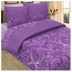 Постельное белье 2-спальное с евро простыней Традиция 1103 Жемчужина бязь фиолетовый