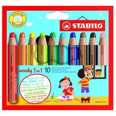 STABILO Цветные карандаши Woody 3 in 1 10 цветов (880/10)