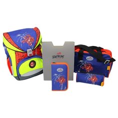 DerDieDas Ранец Ergoflex Exklusiv Safety с наполнением, алый скорпион
