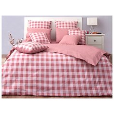 Постельное белье семейное Хлопковый Край Иллюзии Дерби бязь красный/розовый/белый