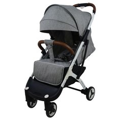 Прогулочная коляска Yoya Plus 3 (дожд., москит., подстак., бампер, сумка-чехол, бамбук. коврик, корзина д/пок, ремешок на руку, накидка на ножки) grey/white frame, цвет шасси: белый