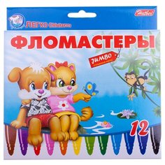 Hatber Набор фломастеров Jumbo Пушистики (BFk_12231), 12 шт. разноцветные