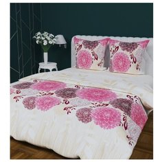 Постельное белье 2-спальное Текстильная лавка Георгины 70 x 70 бязь розовый