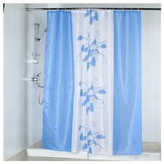 Штора для ванной Aquarius Цветы 180х200 голубой
