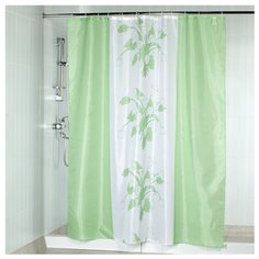Штора для ванной Aquarius Цветы 180х200 зеленый