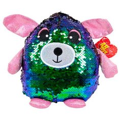 Мягкая игрушка ABtoys Собака с пайетками сине-зеленая 20 см