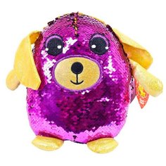 Мягкая игрушка ABtoys Собака с пайетками фиолетовая 20 см