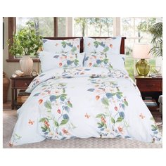 Постельное белье евростандарт СайлиД A-191, поплин голубой