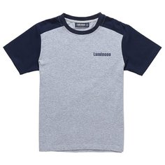 Футболка Luminoso размер 128, светло-серый меланж/синий