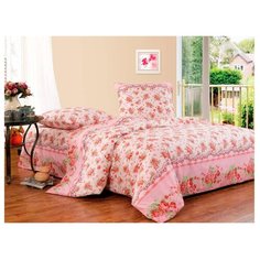 Постельное белье семейное СайлиД A-123, поплин розовый