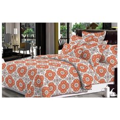 Постельное белье 1.5-спальное Toontex Лацио бязь оранжевый/белый