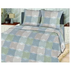 Постельное белье 2-спальное Toontex Каприз бязь серый/голубой/зеленый