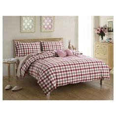 Постельное белье 2-спальное СайлиД N-4, сатин белый/красный/коричневый