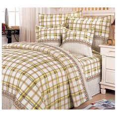 Постельное белье семейное СайлиД A-55, поплин бежевый