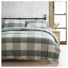 Постельное белье 2-спальное СайлиД N-7, сатин серая клетка