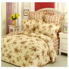 Постельное белье 2-спальное СайлиД B-25, сатин бежевый