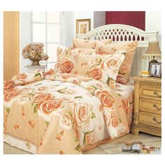 Постельное белье евростандарт СайлиД A-68, поплин бежевый