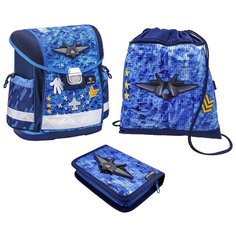 Belmil Ранец Classy Military с наполнением (403-13/740/SET), голубой