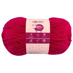 Пряжа Cloudlet PRA100, 15 % шерсть, 85 % акрил, 100 г, 375 м, малиновый
