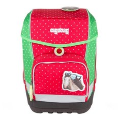 Ergobag Ранец Cubo Horse LovBear, красный/зеленый