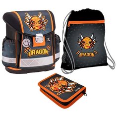 Belmil Ранец Classy Dragon с наполнением (403-13/744/SET), черный/оранжевый