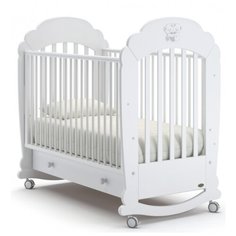 Кроватка Nuovita Parte (колесо) (качалка), на полозьях белый