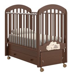 Кроватка Nuovita Grano (качалка), продольный маятник темный орех