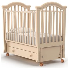 Кроватка Nuovita Perla (качалка), продольный маятник слоновая кость